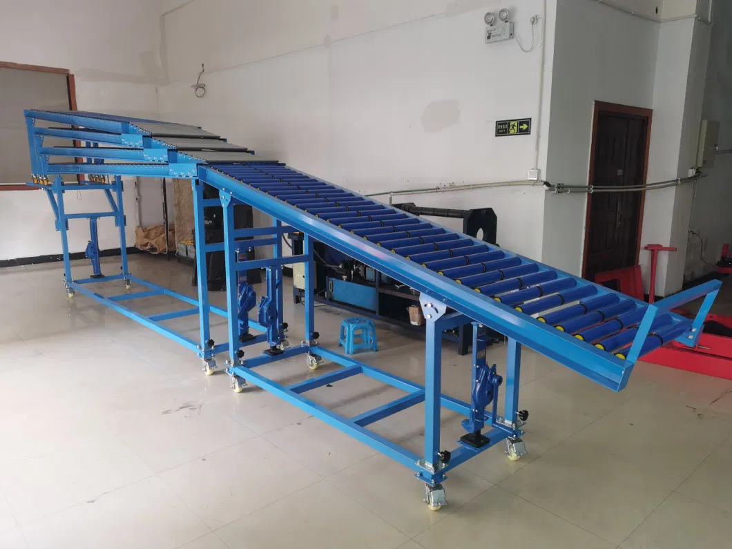 Telescopic Gravity Unloading Roller Conveyor System